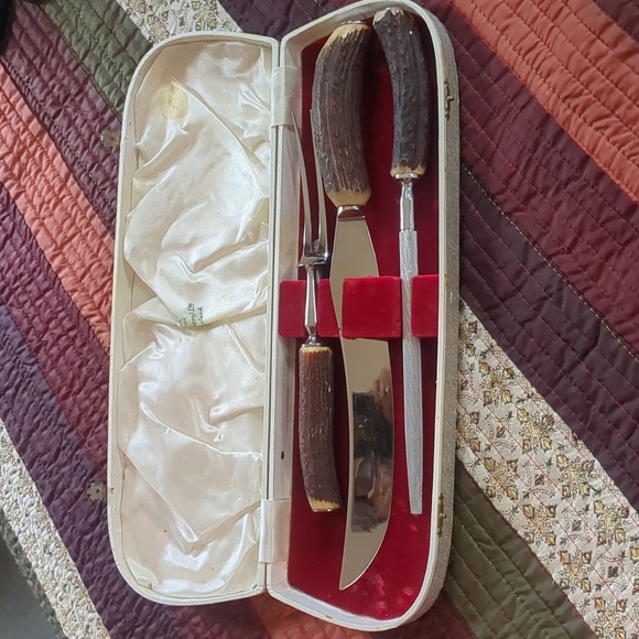 CUTLASS* Leppington Knife Carving Set Sheffield England 3pc w/ original case - Picture 1 of 14